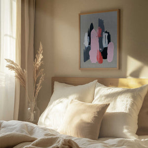 Tablou înramat „Pink Black and Grey 1” de Alyson Storms