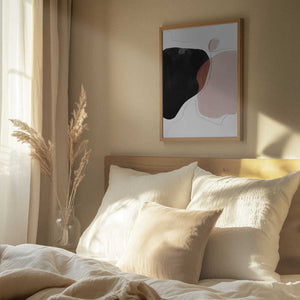 Tablou înramat „Black Pink Abstract Art” de Melloi Art Prints
