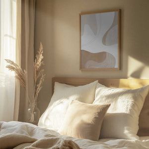 Tablou înramat „Abstract Earth Tones with Organic Lines” de Melloi Art Prints