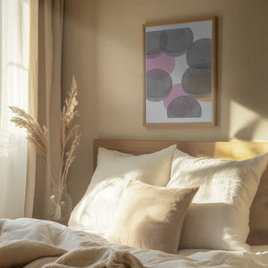 Tablou înramat „Gray Pink Circles Ii” de Louise van Terheijden