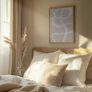 Tablou înramat „White Brush Stroke Poster” de Elena Ristova