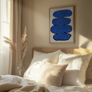 Tablou înramat „Blue Enigma Shape” de Elena Ristova