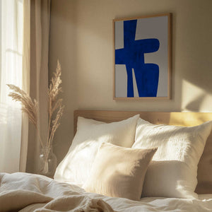 Tablou înramat „Blue Harmony Shape” de Elena Ristova