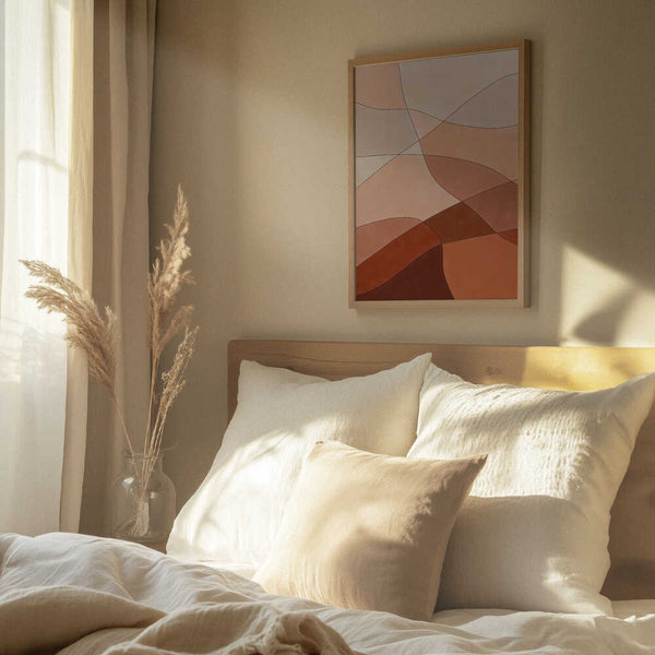 Tablou înramat „Flowing Lines And Warm Earth Tones” de Elena Ristova