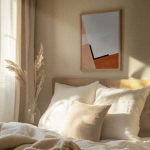 Tablou înramat „Abstract Geometric Art With Muted Tones” de Elena Ristova