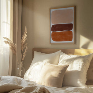 Tablou înramat „Three Stacked Earthy Toned Rectangles” de Elena Ristova