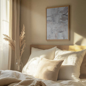 Tablou înramat „Textured Brushstrokes and Layered Neutral Tones” de uplusmestudio