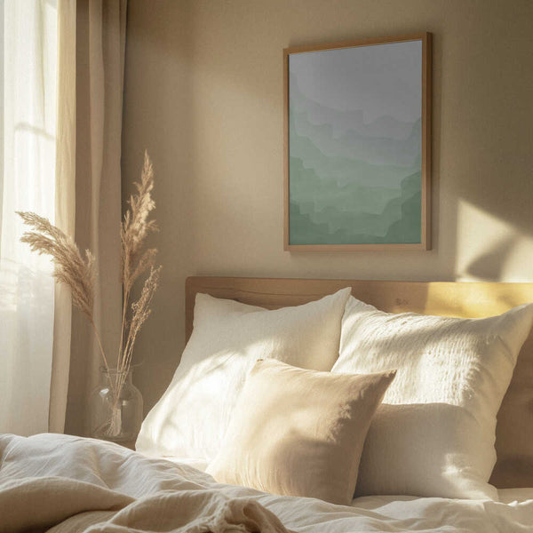 Tablou înramat „Emerald Wave Scape” de Elena Ristova