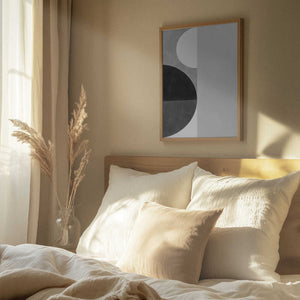 Tablou înramat „Geometric Shapes With A Monochromatic alette” de Elena Ristova
