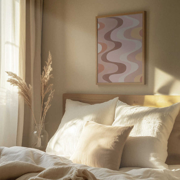 Tablou înramat „Retro-Style Wavy Patterns” de Elena Ristova