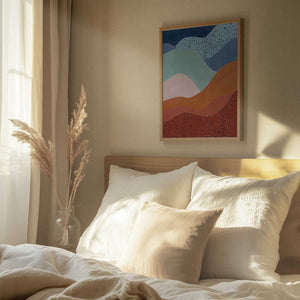 Tablou înramat „Colorful Wave Scape” de Elena Ristova