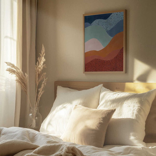 Tablou înramat „Colorful Wave Scape” de Elena Ristova