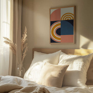 Tablou înramat „Rainbow Plus Shapes  Blue Mustard9” de Ana Rut Bre