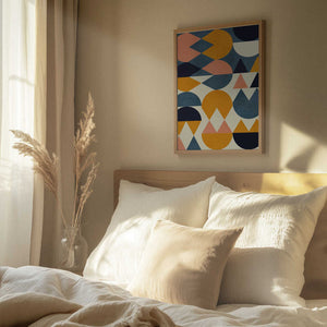 Tablou înramat „Rainbow Plus Shapes  Blue Mustard6” de Ana Rut Bre