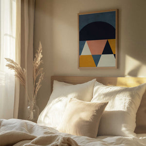 Tablou înramat „Rainbow Plus Shapes  Blue Mustard4” de Ana Rut Bre