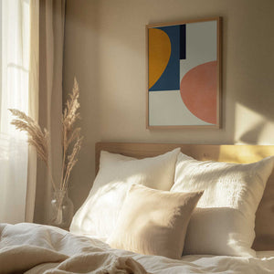 Tablou înramat „Rainbow Plus Shapes  Blue Mustard1” de Ana Rut Bre