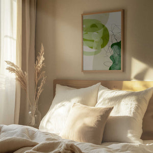 Tablou înramat „Painted Lines Green Tan 3 Kopie” de Ana Rut Bre