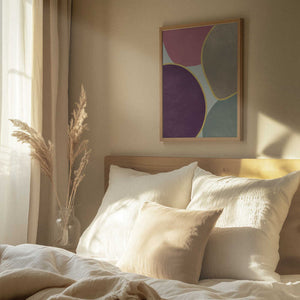 Tablou înramat „Abstract Circles With Gold 4” de Bilge Paksoylu