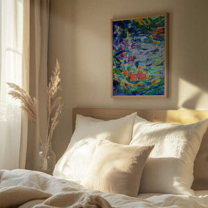 Tablou înramat „Luminous Petal Cascade” de Dorothy Fagan