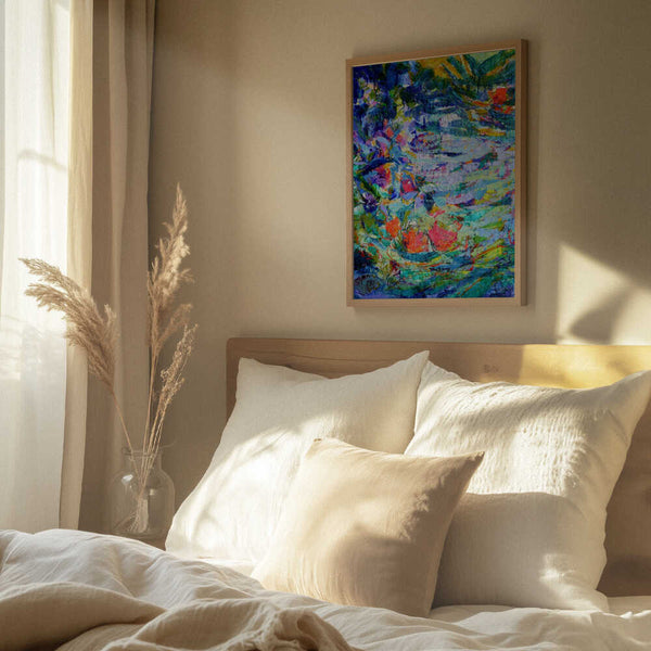 Tablou înramat „Luminous Petal Cascade” de Dorothy Fagan