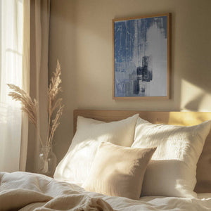Tablou înramat „Blue Canvas 1” de Sally Ann Moss
