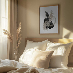 Tablou înramat „Black N Silver 1” de Sally Ann Moss