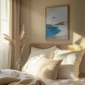 Tablou înramat „Landscape Painting with a Serene Beach” de Little Dean