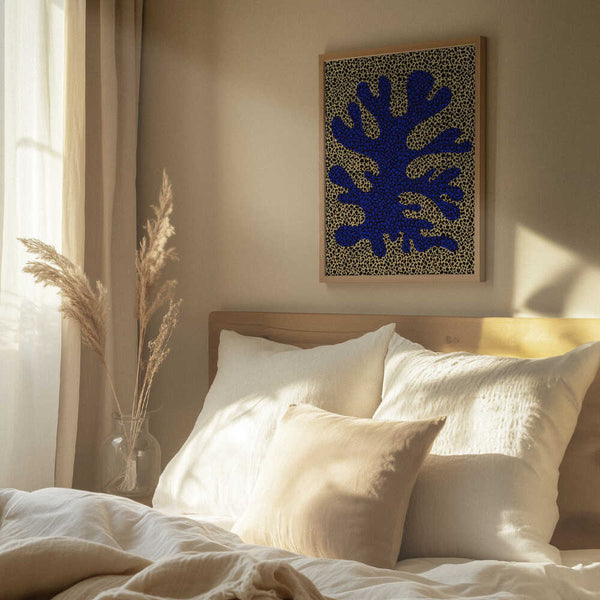 Tablou înramat „Blue and Yellow Coral pattern” de Little Dean