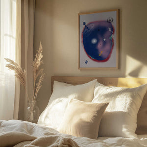 Tablou înramat „Geometric Shapes and a Cosmic Theme” de Little Dean