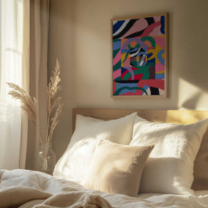 Tablou înramat „Colorful Line Ribbon Abstract” de Little Dean