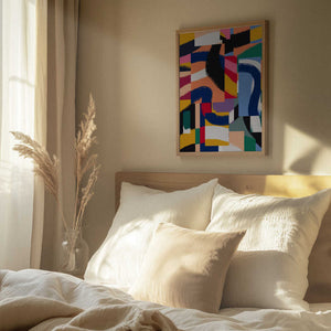 Tablou înramat „Shapes with Dynamic Brushstrokes” de Little Dean