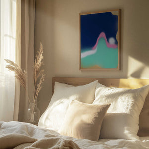 Tablou înramat „Blue and Luminous Greeen Liquid” de Little Dean