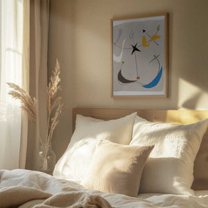 Tablou înramat „Minimalistic Lines and Colorful Shapes” de Little Dean
