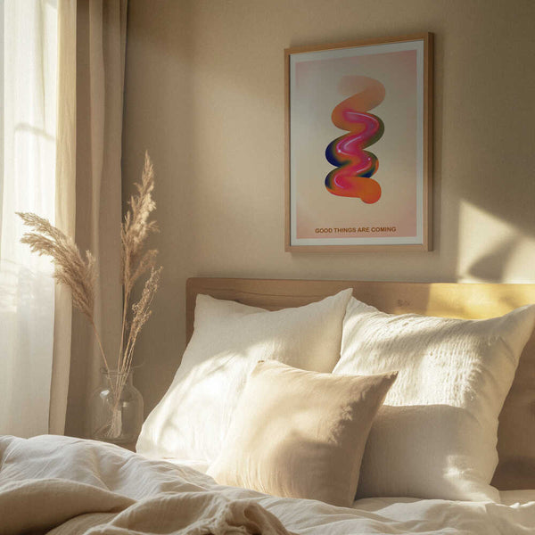 Tablou înramat „RETRO GRAPHIC NO.17 / GOOD THINGS ARE COMING” de The Art Concept