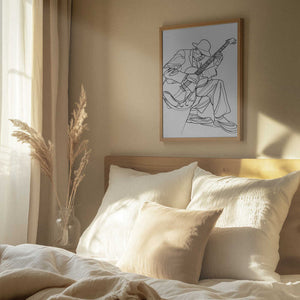 Tablou înramat „Line Art Musican 3” de Justyna Jaszke