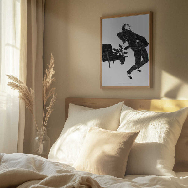 Tablou înramat „Jlr Dancingathome6 Blackandwhite Copy” de Jenny Liz Rome