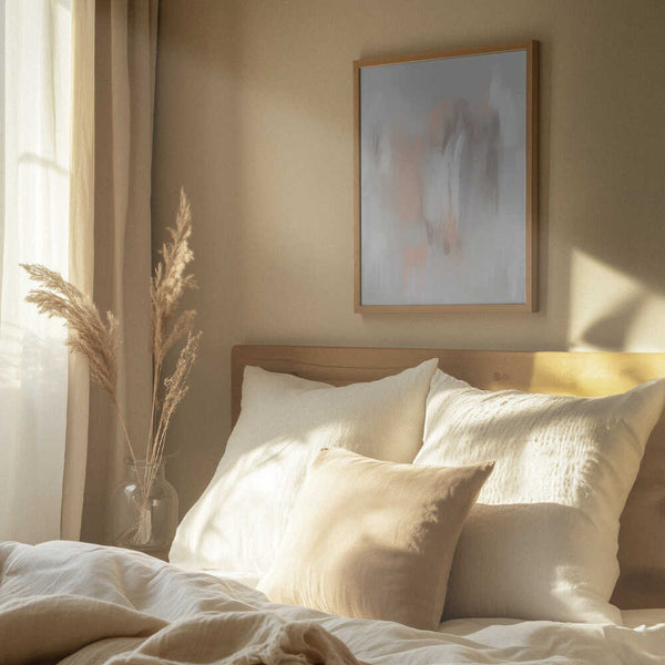 Tablou înramat „Soft Neutral Tones with Delicate Brushstrokes” de uplusmestudio