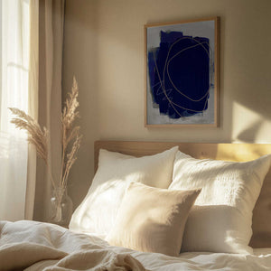 Tablou înramat „Blue Strokes 5” de Mareike Böhmer
