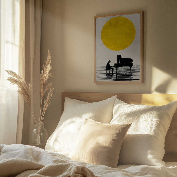 Tablou înramat „Piano under the Sun” de Layla Oz