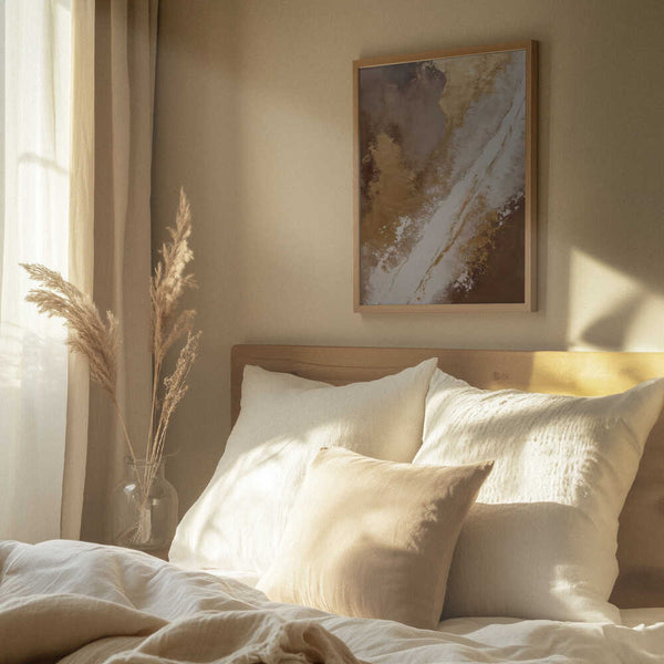 Tablou înramat „Earthy Tones With Gold Accents” de Alpenglow Workshop