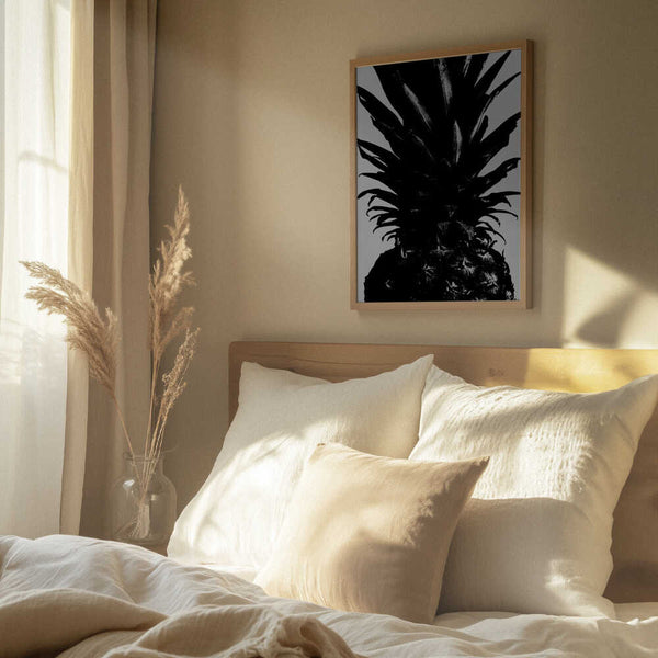 Tablou înramat „Pineapple bw” de Pictufy Studio III