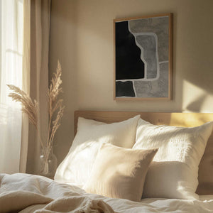 Tablou înramat „Black Abstract Mosaic” de Little Dean