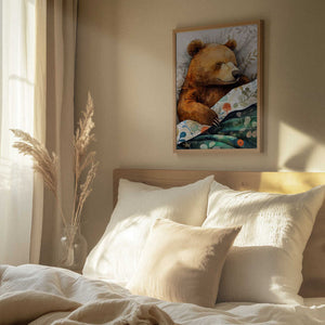 Tablou înramat „Sleepy Bear animal story” de Justyna Jaszke