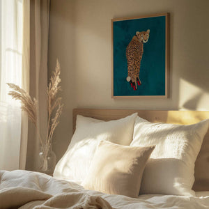 Tablou înramat „Turquoise cheetah in heels” de Sarah Manovski