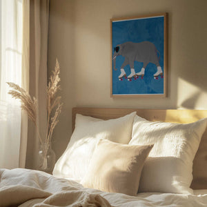 Tablou înramat „Rollerskating elephant” de Sarah Manovski