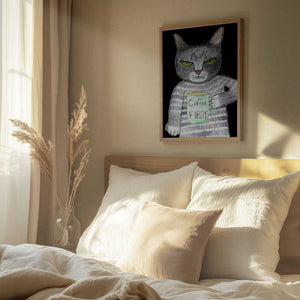 Tablou înramat „Coffee Cat” de Sharyn Bursic