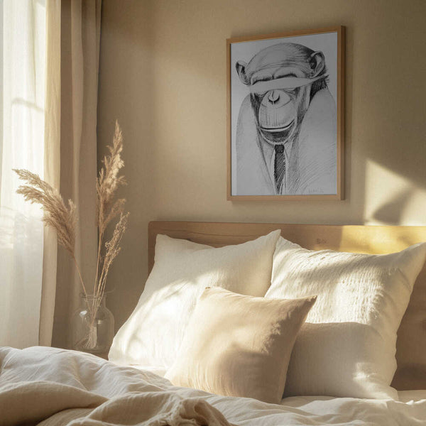 Tablou înramat „Monkey Wearing A Suit And Tie” de Violeta Vollmer