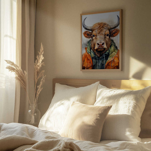 Tablou înramat „Buffalo Watercolor Animal Art (3)” de Justyna Jaszke