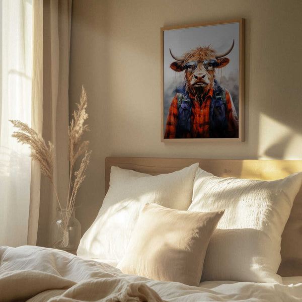 Tablou înramat „Buffalo Watercolor Animal Art (4)” de Justyna Jaszke