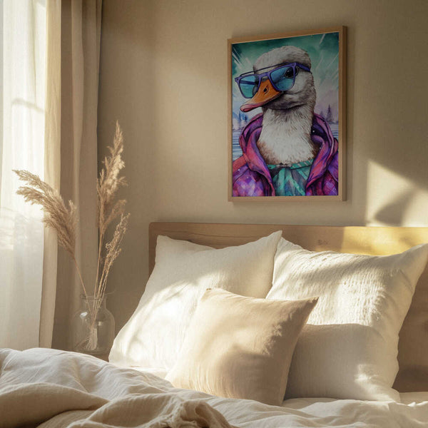 Tablou înramat „Goose Watercolor Animal Art” de Justyna Jaszke